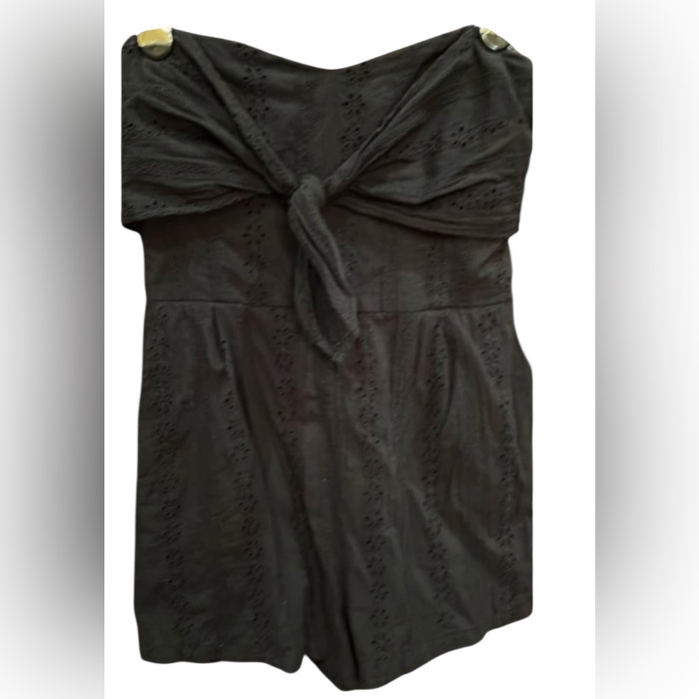 Black Eyelet Romper Sz Medium